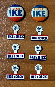 DWIGHT D. EISENHOWER RICHARD NIXON lot of 8 Pinback Buttons 1952-56 President VP - Picture 1 of 6