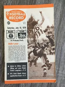 1976 VFL AFL football record Carlton Blues V Fitzroy Lions July 10 - Picture 1 of 1