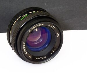 Cosinon MC 50mm f1.7 Prime Lens for SLR Cameras. Manual Focus. M42 Screw Mount