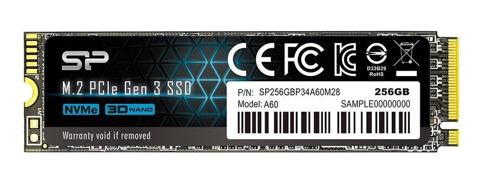  Silicon Power P34A60 M.2 256 GB SSD PCI Express SLC NVMe (SP256GBP34A60M28RR) B - Image 1 of 1