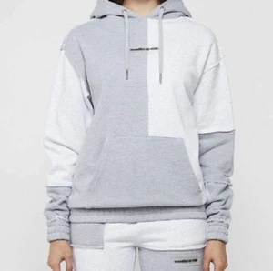 Felpa donna Maniere De Voir oversize patchwork con cappuccio tg. 4 grigi - Foto 1 di 8
