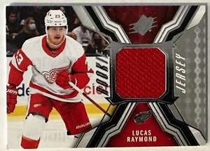 2021-22 Upper Deck SPx Lucas Raymond Game Worn Rookie Jersey Card RJ-LJ