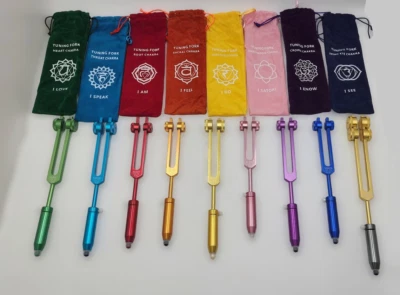 Professionally Tuned .25 Hz Premium Tuning Fork Set 9 Chakra Set - Image 1 of 4