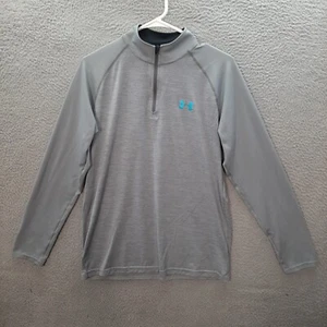 Under Armour Shirt Womens Small Loose Gray Blue Heat Gear Athleisure Jogging Gym - Picture 1 of 8