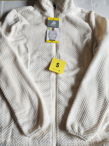 OFF WHITE Giacca donna FREE2B piccola panna bianco burro pile nuova con etichetta