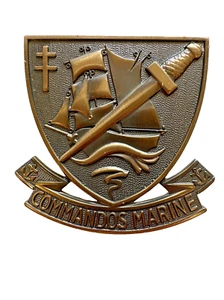 Commandos Marine, insigne de béret, 50 mm, 2 épingles horizontales - Picture 1 of 2