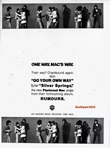 1977 Fleetwood Mac "Go Your Own Way" Song Release Industry Promo Reprint Ad - Picture 1 of 1