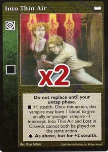 Lot of 2 cards: Into Thin Air [LotN set] - VTES card - Picture 1 of 2