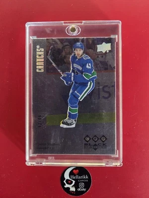 2019-20 Quinn Hughes Black Diamond /99 Quads Gems Rookie  #BDT-QH Vancouver RC  - Image 1 of 2