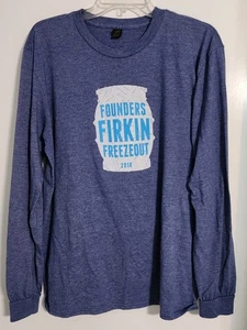 Founders Brewing Firkin Freezeout 2018 Graphic Tee Shirt Gray Size Large - Picture 1 of 5