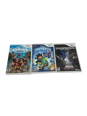 Lot Of 3 Wii Games The Croods Disney Universe Transformers The Game Tested Works - Image 1 of 4