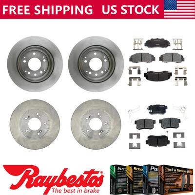 Rotores de freno delanteros traseros y pastillas de freno de cerámica para Acura Legend 1993-1995 Foto 1 de 4
