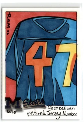 2002 TK LEGACY MICHIGAN WOLVERINES SKETCH BENNIE OOSTERBAAN JERSEY /15 - Image 1 of 2