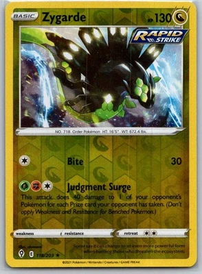 Zygarde 118/203 Reverse Holo SWSH07: Evolving Skies NM - Image 1 of 2