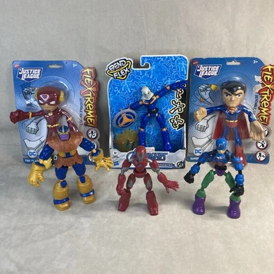 Personajes Hasbro y Mattel Flextreme Bend and Flex Marvel Avengers y DC.     Foto 1 de 4