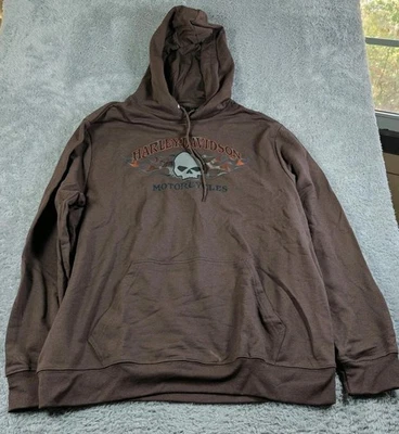 Authentic Harley Davidson men’s size large lightweight fleece Hoodie brown - Image 1 of 4