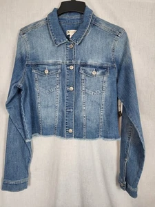 Shyanne Jean Jacket Women (L) Blue Cropped Denim Western Rodeo Cowgirl Fringed - Picture 1 of 9