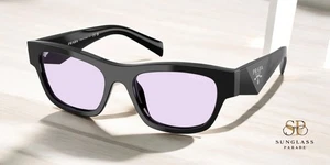PRADA PR B09S 16K40J Black Violet 52 mm Women's Sunglasses - Picture 1 of 2