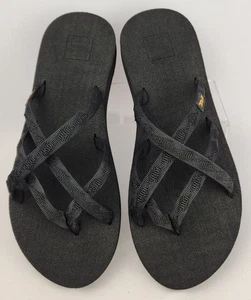 Teva Olowahu gepolsterte Damen-Slipper Flip-Flop Sandalen schwarz 6840 Größe 9 LESEN  - Bild 1 von 11