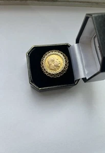 Half Gold Sovereign 1902 Edward VII Ring - Picture 1 of 4