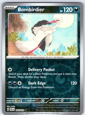 Bombirdier Uncommon SV02: Paldea Evolved Reverse Holo 147/193 LP - Image 1 of 2