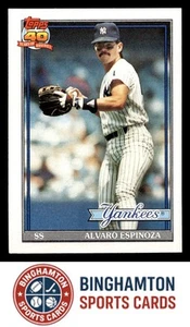 1991 Topps Baseball Card #28 Alvaro Espinoza New York Yankees - Picture 1 of 2