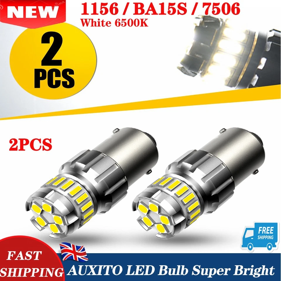 AUXITO 2x LED 1156 P21W 382 Car Reverse Light Bulbs Back Brake Stop Tail Light