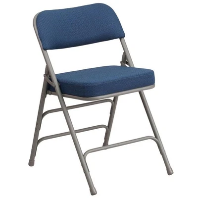 Silla Plegable Flash Furniture 29.5"x18"x20" Doble Bisagra Tela Azul Marino Tapizada Foto 1 de 4