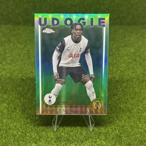 Destiny Udogie 2024-25 Topps Chrome UEFA Club AQUA PRISM REFRACTOR /199 - Picture 1 of 2