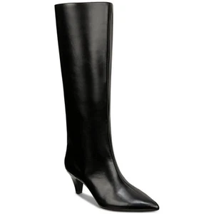Alfani Womens KAIAA Faux Leather Kitten Heel Knee-High Boots BHFO 8325 - Picture 1 of 6