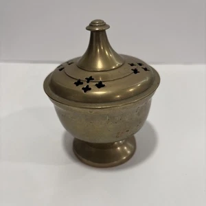 Brass Container With Lid Catch all Keys Jewelry Coins Stash Jar Candle Holder - Picture 1 of 6