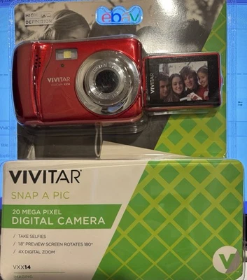 Vivitar ViviCam XX14 20MP HD Digital Camera 4X Digital Zoom Red New - Image 1 of 2