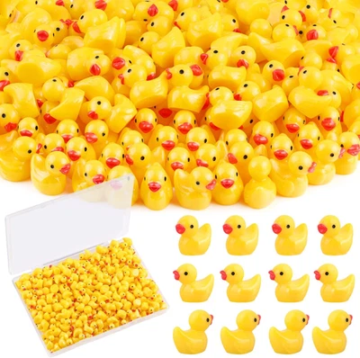 120 PIEZAS Mini Animales de Resina Lindos Patos Pequeños Amarillos, Figuras de Pato Miniatura para Ocultar, Foto 1 de 4