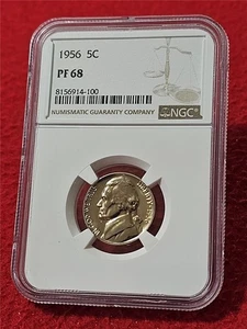1956 Proof Jefferson Nickel    NGC PF 68                               #MF-T5983 - Picture 1 of 2