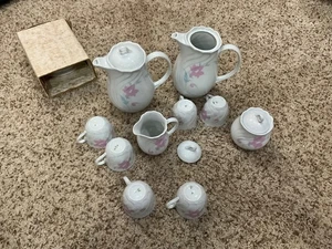 PORZELLAN TEESERVICE ROSA GEBLÜMT. - Bild 1 von 5