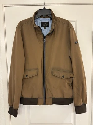 Chaqueta SCOTCH & SODA Para Hombre Grande Marrón Ligera Bomber Chaqueta con Cremallera Foto 1 de 4