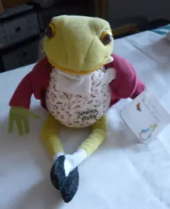 Beatrix Potter Jeremy Fisher Soft & Beanie Toy 5" seated - Picture 1 of 2