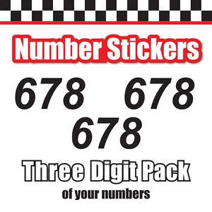 3 pcs Vinyl Custom Number Stickers 3 Digit 3"-16" Height Purple Baby Pink 1108S - Picture 1 of 8