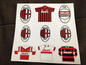 VINTAGE MILAN CALCIO RUGBY - VOLLEY - HOCKEY ADESIVO STICKER FOGLIO 9 ADESIVI - Afbeelding 1 van 1