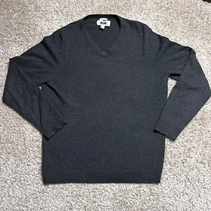 Joseph Abboud Maglione Uomo Grande Grigio 100% Cashmere Scollo V Pullover Felpa - Foto 1 di 10