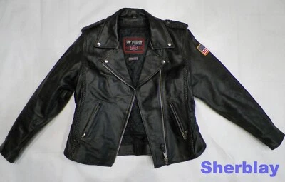 Vtg FIRST Leather Thinsulate Biker Riding Motorcycle Lined Coat Jacket Women SzL - Image 1 of 4