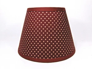 Country Primitive Americana Stars Star Red Rust Fabric Lampshade Lamp Shade - Picture 1 of 13