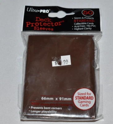 50 Ultra Pro Card Sleeves Standard Card Sleeves Solid BROWN New 82027 - Image 1 of 4