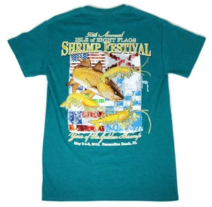 Camiseta Guy Harvey Fernandina Beach FL 50º Festival Anual del Camarón Verde azulado Talla S Usada en Excelente Condición - Imagen 1 de 19