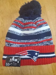 NFL New England Patriots New Era Winter Knit Cap Beanie W/ Pom Pom - Picture 1 of 9