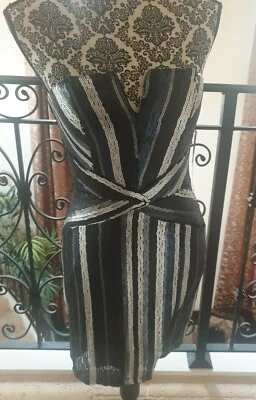 Trixxi Sequin Dress Black Blue Size M - Image 1 of 4