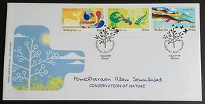 2009 Malaysia Conservation of Nature 3v Stamps on FDC (Melaka Cancellation) - Picture 1 of 1