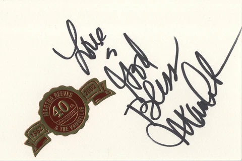 Martha Reeves - American Singer 'Martha & The Vandellas' Hand Signed Card Cover
