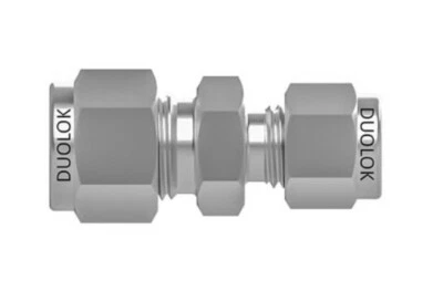 3/4 Tube x 1/2 Tube 316ss Reducing Union Fitting SSP Duolok ISSD12RU8 - Image 1 of 2