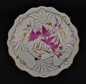 a-9240323 Plato Pastel Porcelana Plato Weimar Pintado a Mano Flores Oro D32cm - Imagen 1 de 2
